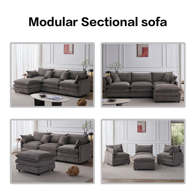 Vulwab 105" Modular Sectional Couch image number 3