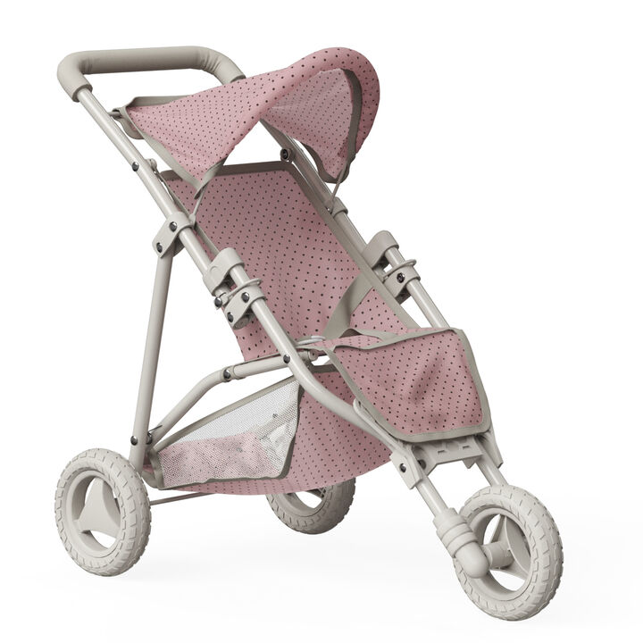 Olivia's Little World Polka Dot Princess Baby Doll Jogging Stroller, Pink/Gray