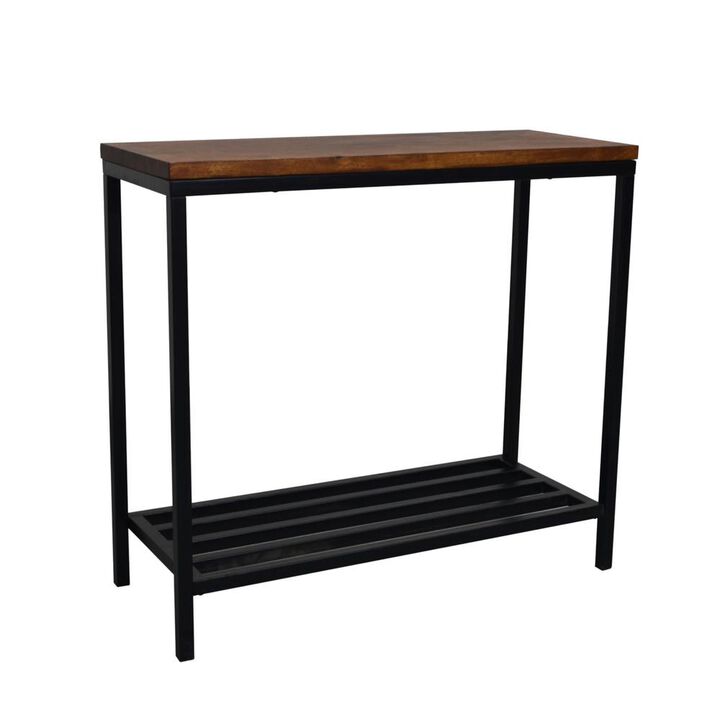 Carolina Living Ryan Console Table - Chestnut/Black