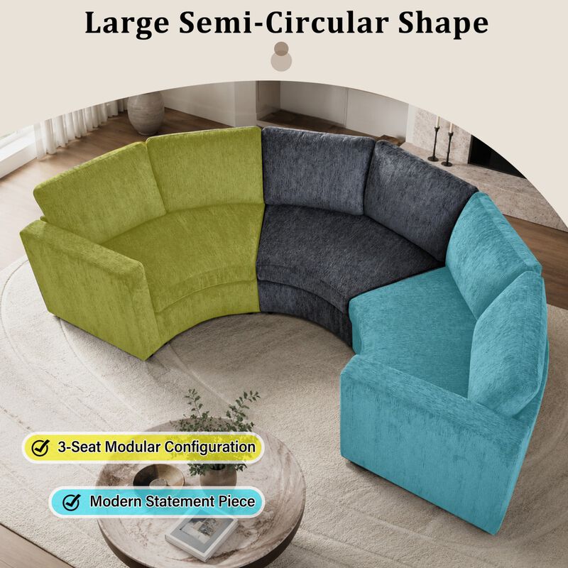 Blesbe Curved Modular Sectional Sofa image number 5