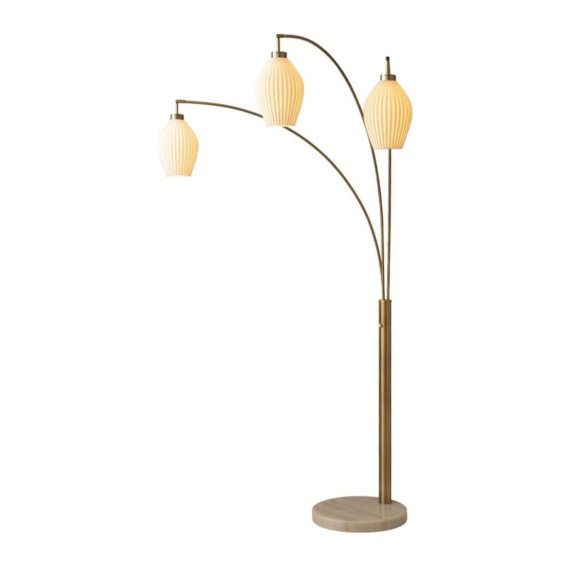 NOVA OF CALIFORNIA Santa Clara 3 Light Arc Floor Lamp - Weathered Brass image number 0