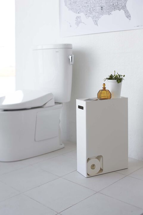 Plate Standing Toilet Paper Stocker - Holds 12 rolls 