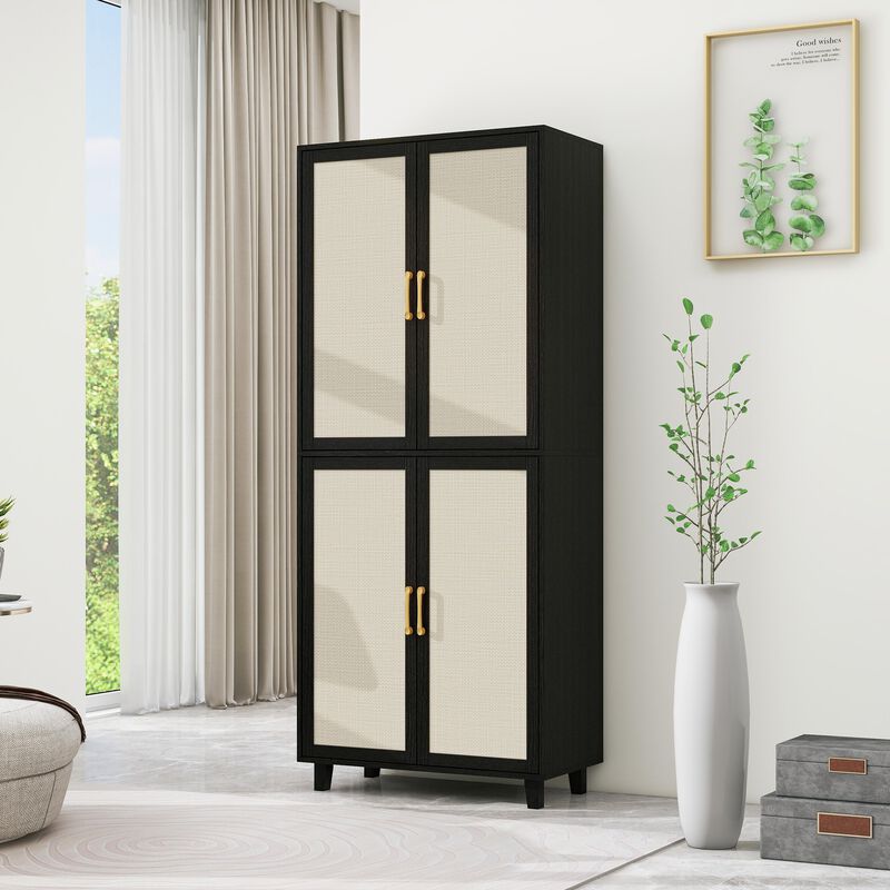MONDAWE 4 Door Cabinet with 4 Adjustable Inner Shelves，Storage Cabinet, Perfect for Bedroom, Living Room, or Study
