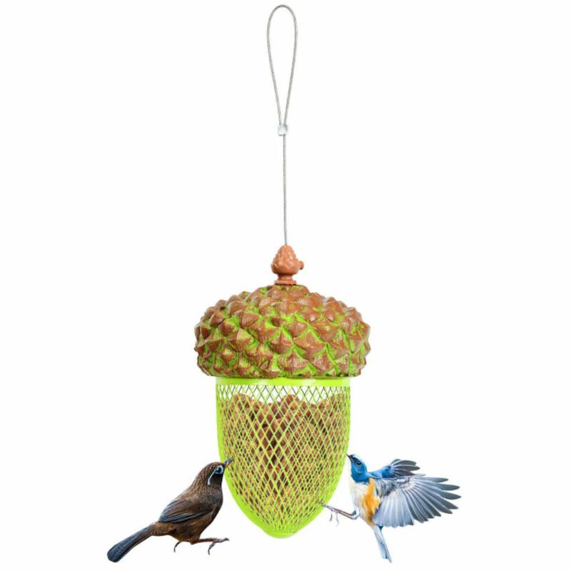 Hivvago Metal Acorn Wild Bird Feeder Outdoor Hanging Food Dispenser for Garden Yard