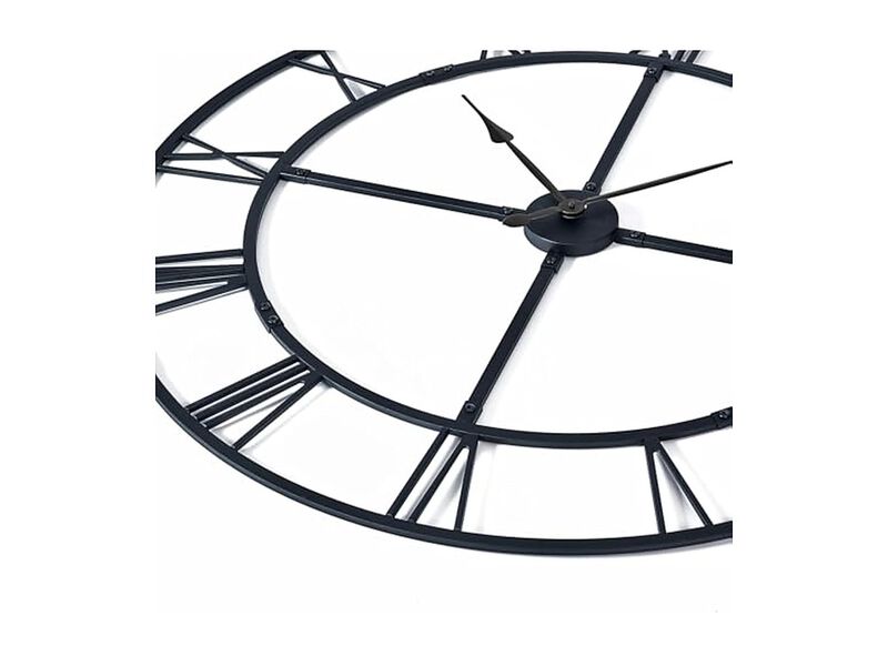 Assembly Farmhouse Metal Wall Clock 40 Inch Silent Non Ticking Living Room Decor image number 3