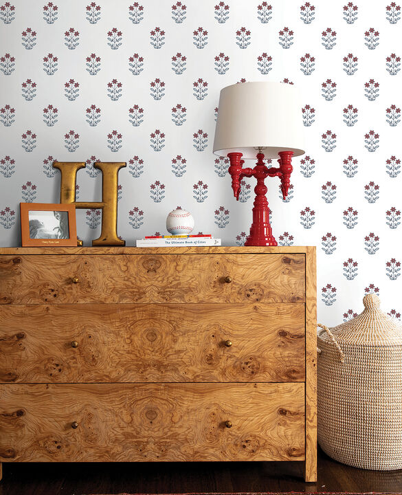 Kit Red Floral Wallpaper