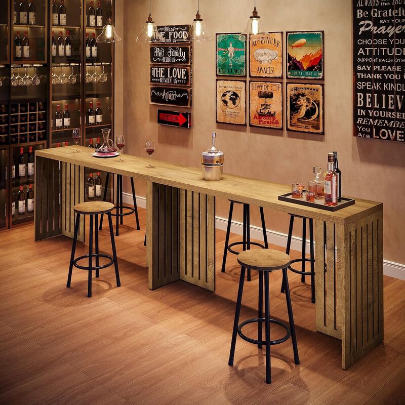 Tribesigns Contemporary Wood Bar Table image number 3