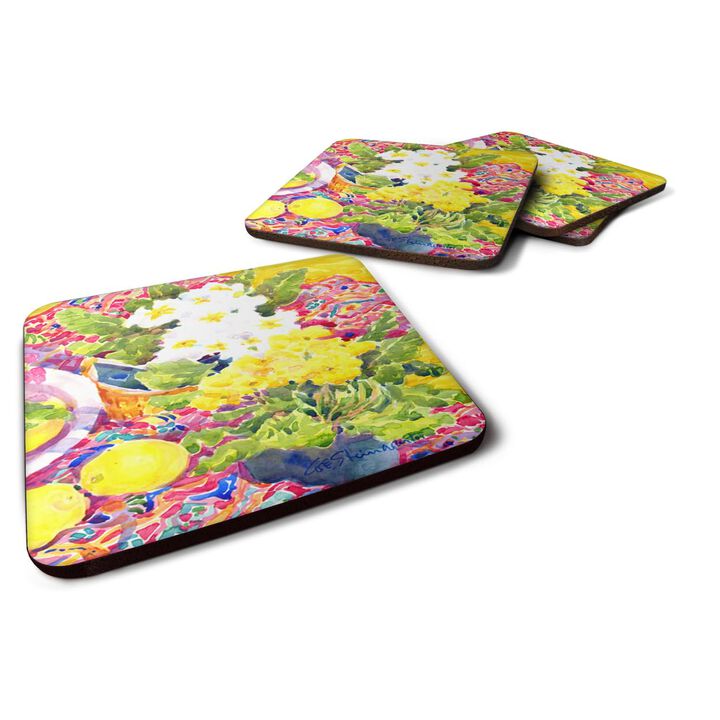 Caroline's Treasures 6062FC Flower-Primroses Foam Coasters (Set of 4), 3.5 H x 3.5 W, Multicolor