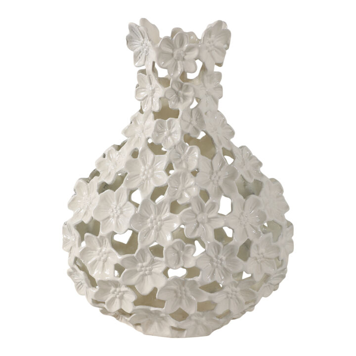 Cut-out Flower Metal Vase