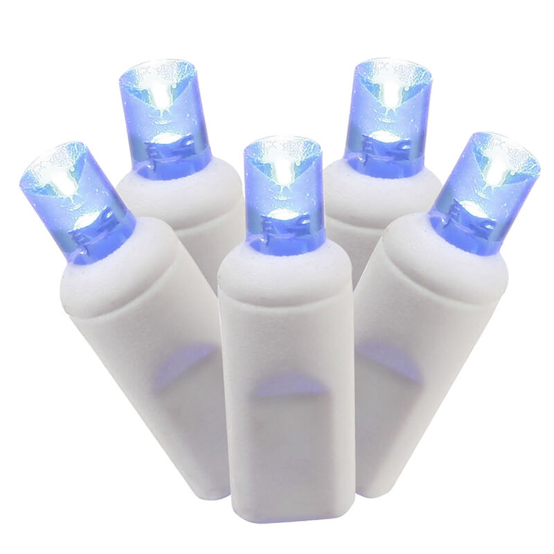 Vickerman ight Wide Angle LED Light Set Blue Lights on White Wire image number 0