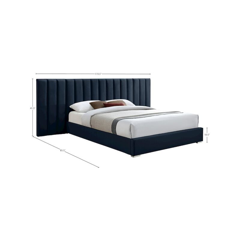 Meridian Furniture Pablo Navy Velvet King Bed
