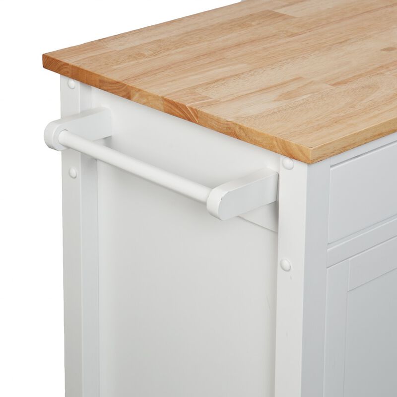 Kitchen Island Cart on Wheels with Cabinets and Storage