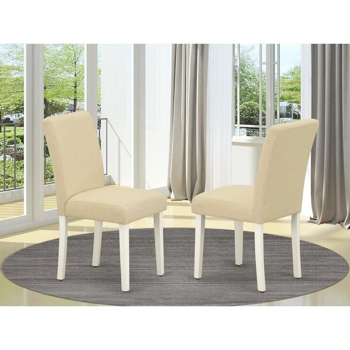East West Furniture Dining Chair Linen White, ABP2T02