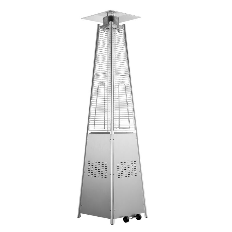 Tall Pyramid Propane Heater &ndash; Outdoor Gas Heater with Wheels for Patio, Terrace, and Garden