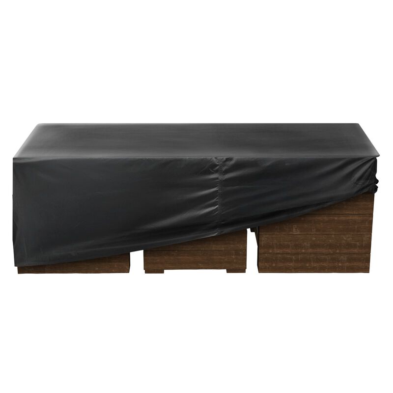 Waterproof Outdoor Patio Table and Chair Cover with Air Vent All Weather Protection-Black image number 4