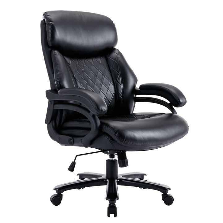 Office Desk Chair with High Quality PU Leather, Adjustable Height/Tilt,360-Degree