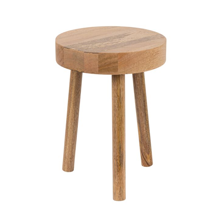 Round Mango Wood Stool, Natural