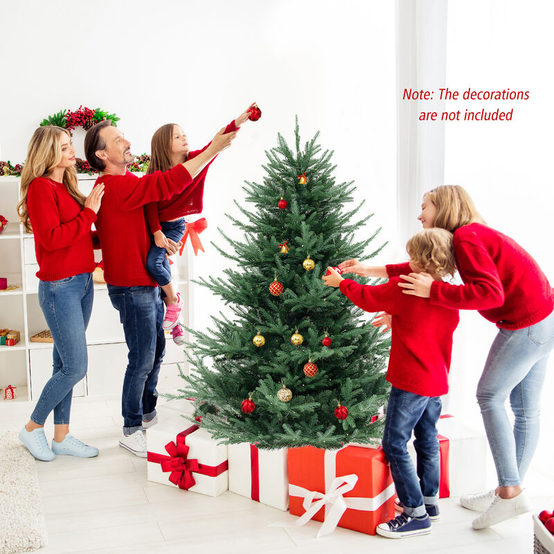 Pre-Lit Artificial Hinged Xmas Tree with PVC and PE Branch Tips