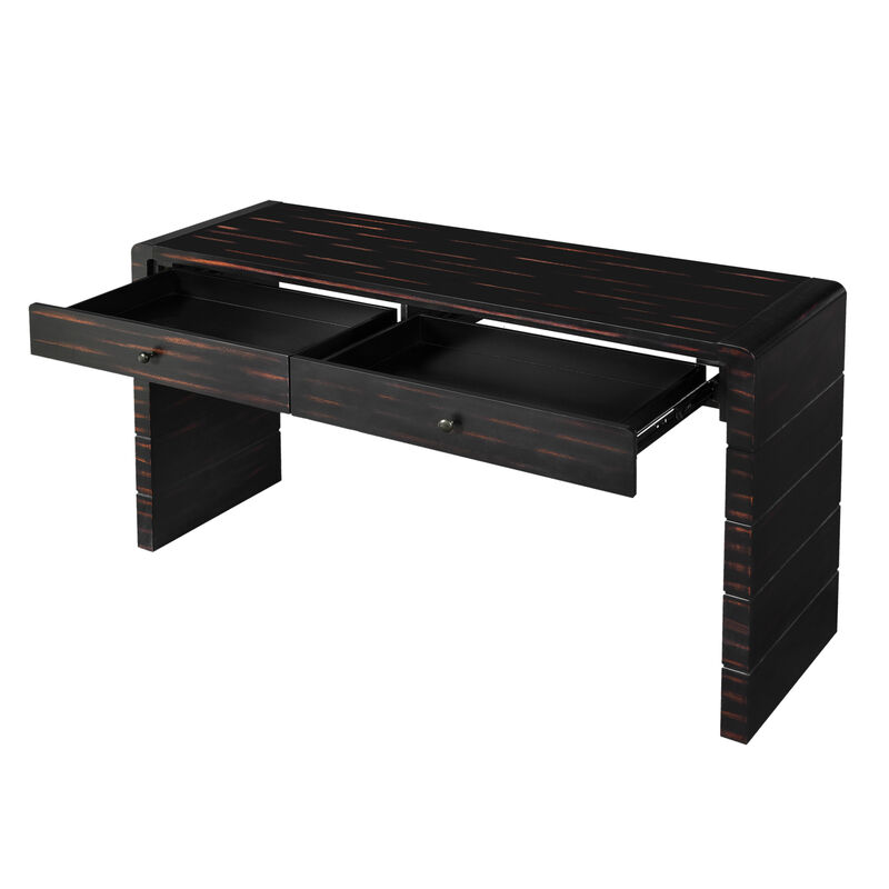 Merax Farmhouse Rustic Console Table with Storage