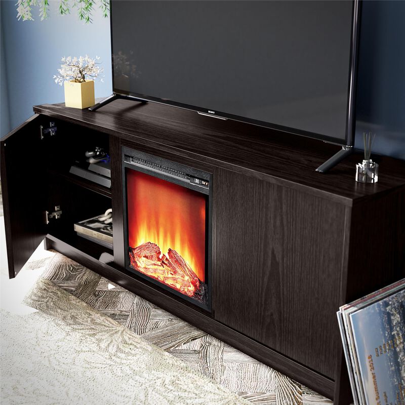 Ameriwood Home Bartow Electric Fireplace TV Stand, Espresso image number 3