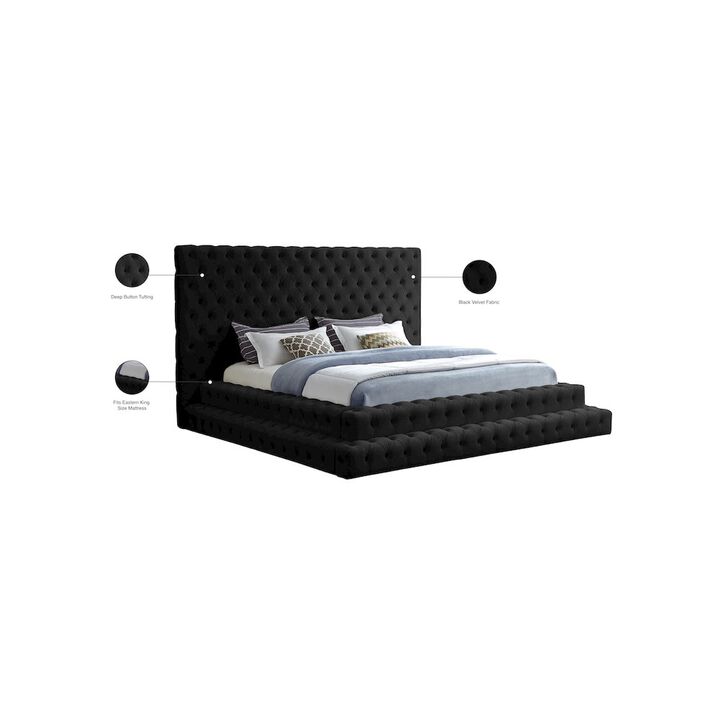 Meridian Furniture Revel Black Velvet King Bed