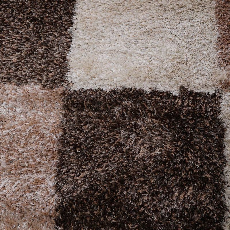 RUGSOTIC CARPETS HAND TUFTED SHAG POLYESTER ECO-FRIENDLY AREA RUGS  - Rectangle, Size, Geometric Modern Design, High Pile Thick Handmade Anti Skid Rugs for Living Room K00018 image number 3