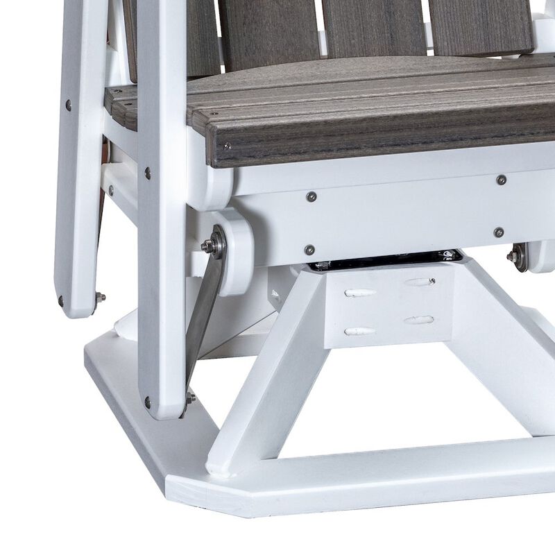 American Furniture Classics Brandon Swivel Glider in Coastal Gray on a White Base