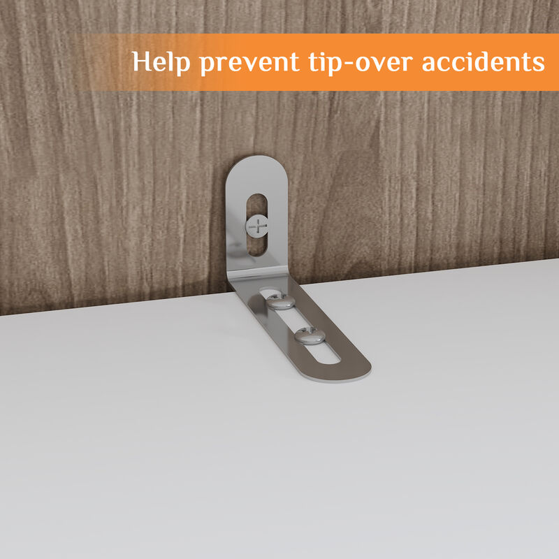 4-Piece White Wood Entertainment Center TV Console with Door Cabinets, Bookshelves, LED Lights for TVs up to 65 in.