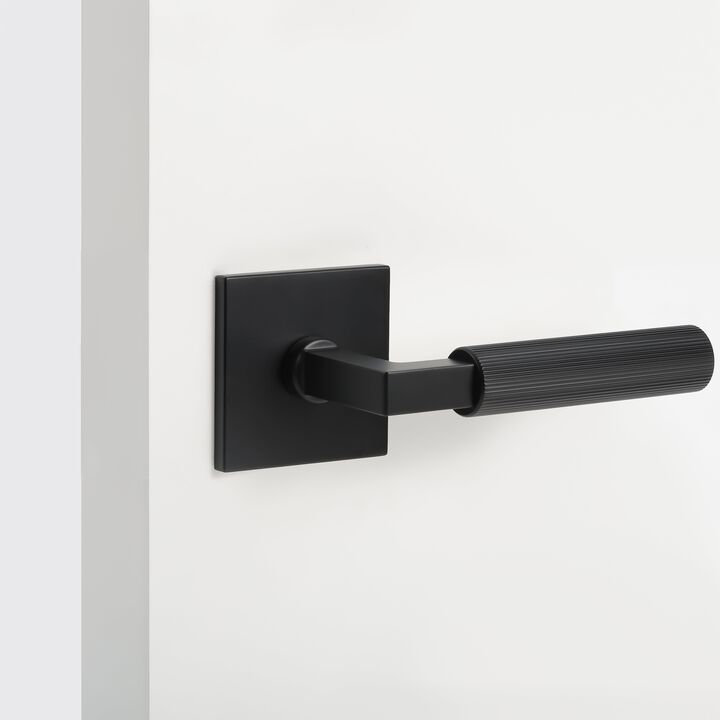 Mila Modern Linear Double Dummy Interior Door Handle with Square Rosette and Concealed Screws