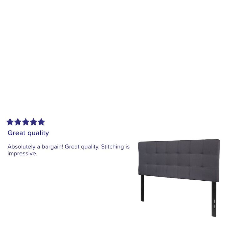 Flash Furniture Tufted Upholstered Full Size Headboard in Dark Gray Fabric