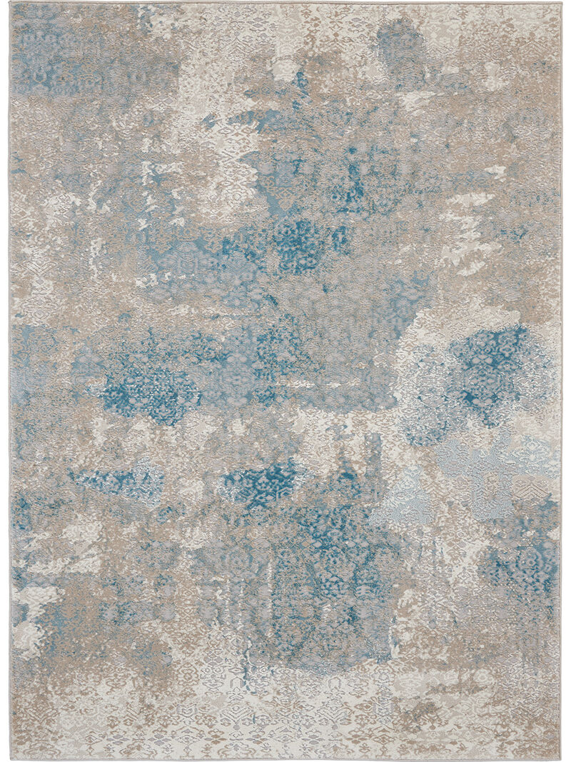 Karma KRM07 Ivory/Light Blue 3'9" x 5'9" Rug