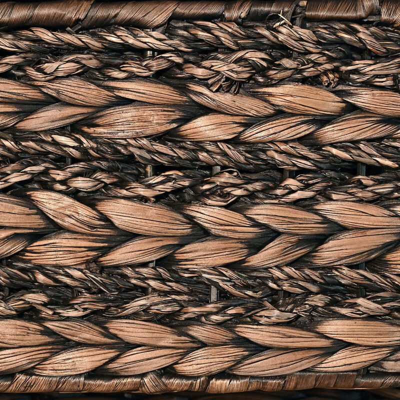 Sandrine Classic Farmhouse Handwoven Hyacinth Storage Baskets with Handles and Lids