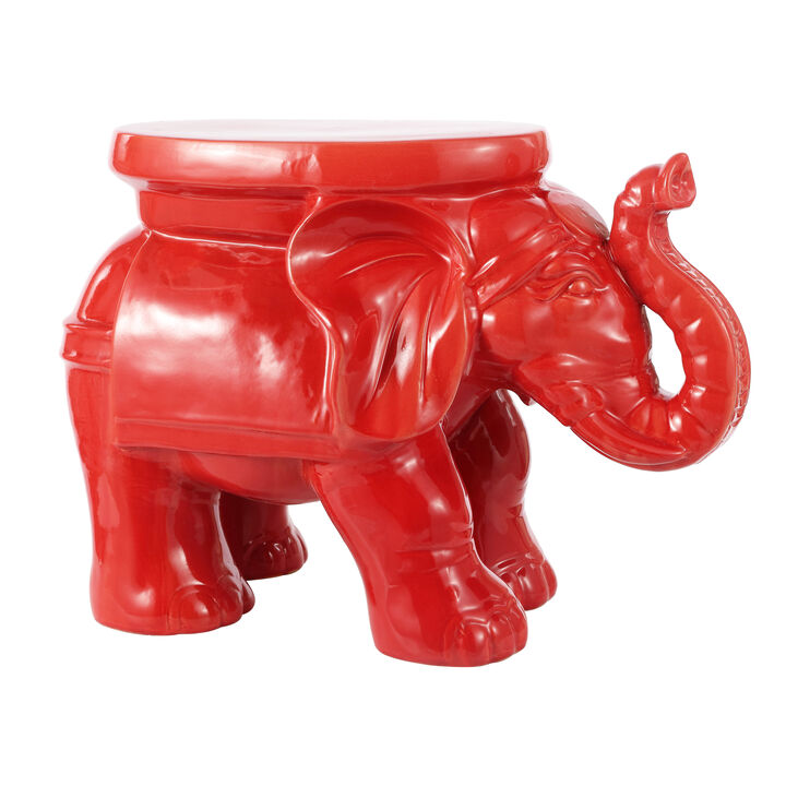 White Elephant Ceramic Garden Stool
