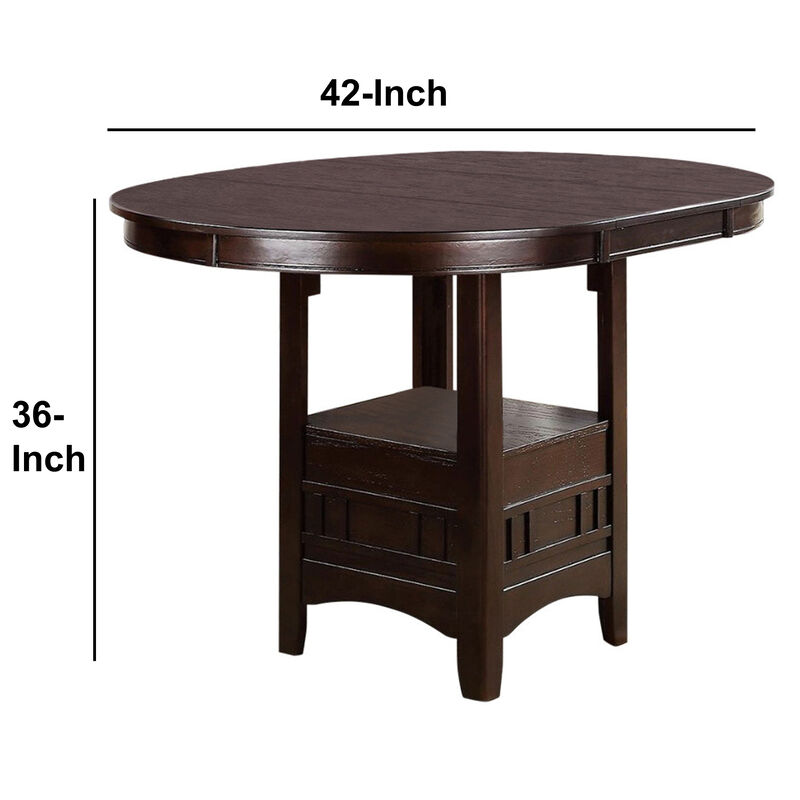 Wooden Counter Height Table, Brown