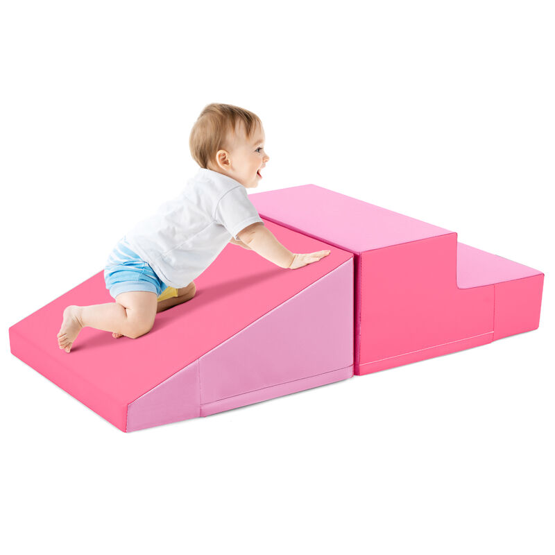 Infant and Toddler Foam Blocks 2-Piece Step and Slide Climber Set image number 5
