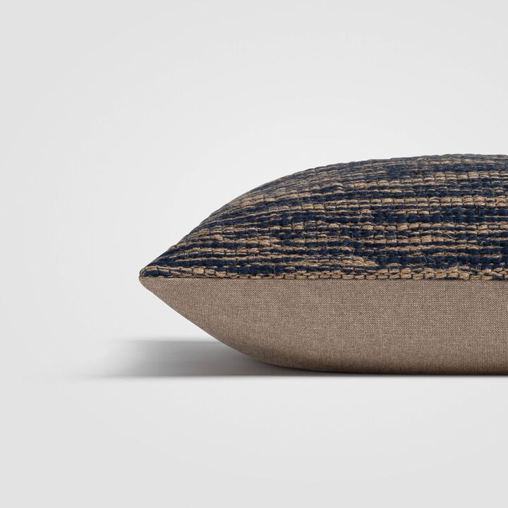 Coastline Blue & Beige Nautical Texture Throw Pillow