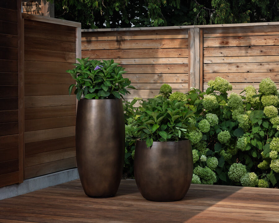 Aster Tall Travertine Look Planter