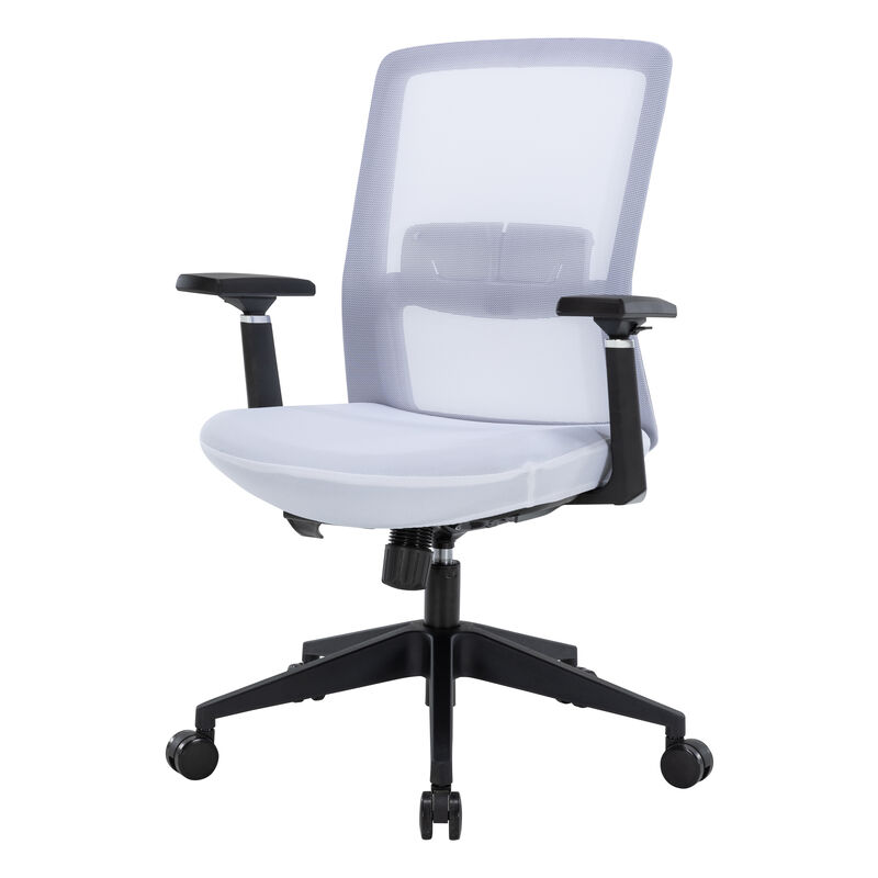 LeisureMod Ergonomic Office Chair Mid-Back Mesh Conference Chair Swivel Computer Chair With Adjustable Height and Armrests Ingram Series