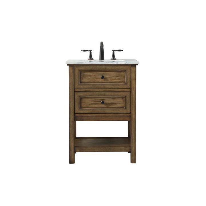 Elegant Kitchen and Bath 24 inch Single bathroom vanity in driftwood