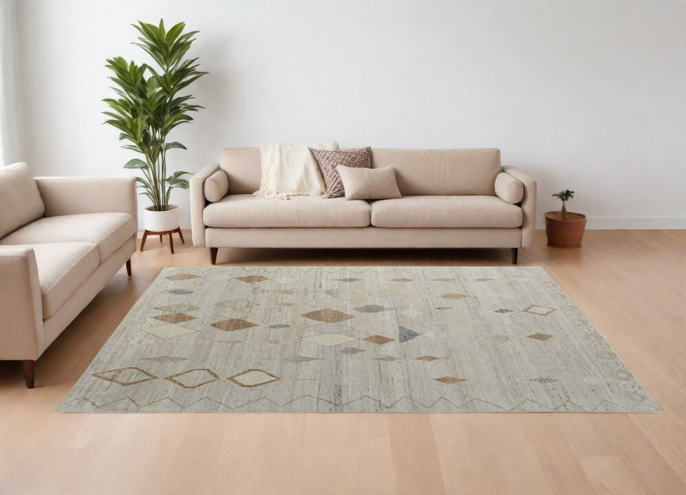 HomeRoots Wool Moroccan Hand Knotted Area Rug
