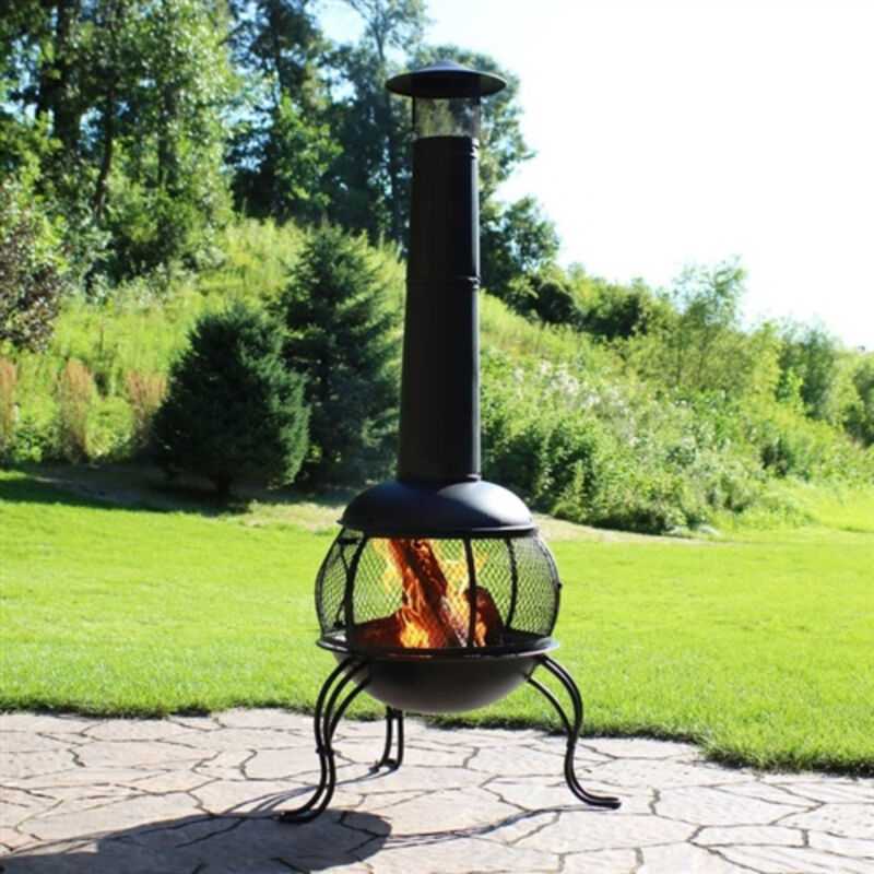 Steel Chimenea Wood Burning Fire Pit for Outdoor Warmth and Ambiance