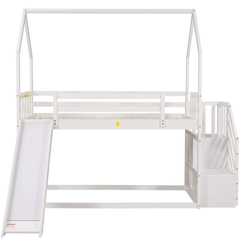 Merax House Bunk Bed with Slide