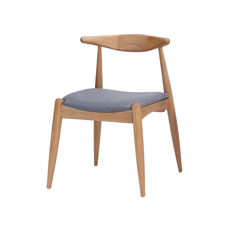 Syma Dining Side Chair Set of 2, Open Curved Back, Light Gray Seat image number 0