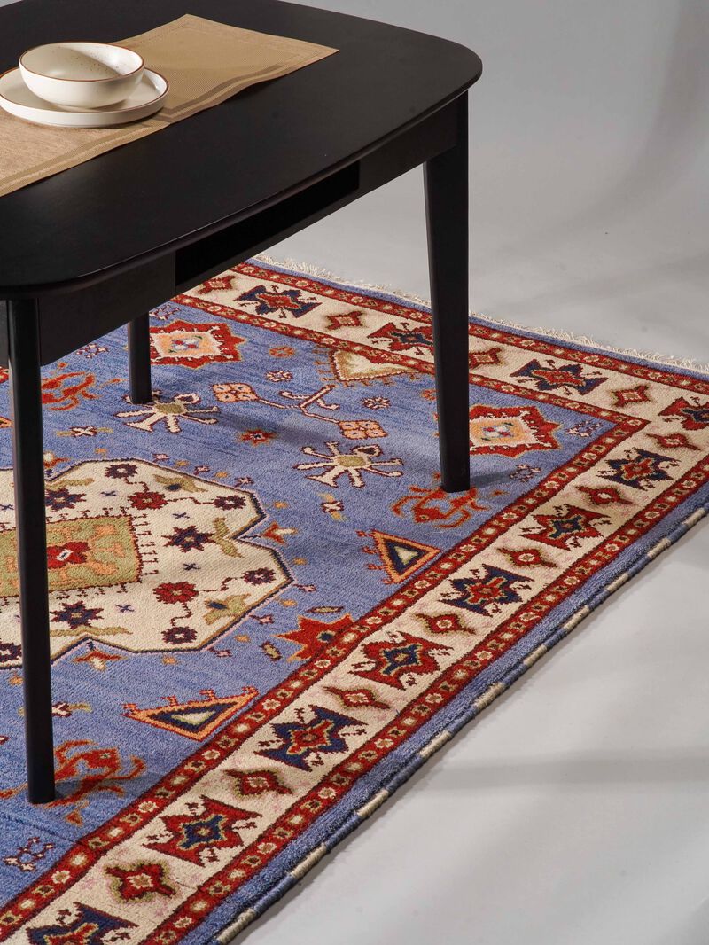 RUGSOTIC CARPETS HAND KNOTTED WOOL & SILK ECO-FRIENDLY ORIENTAL AREA RUGS  - Rectangle Shape, Classic Oriental Traditional , Low Pile Handmade Area Rugs (AF0108) image number 2
