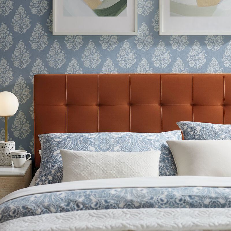 Lily Stain-Resistant Performance Velvet Full Size Headboard image number 7