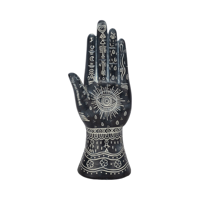 Resin, 10" Tattoo Hand, Black image number 0