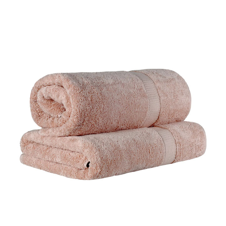Egyptian Cotton Plush Bath Sheet Set of 2, Soft Absorbent Towels