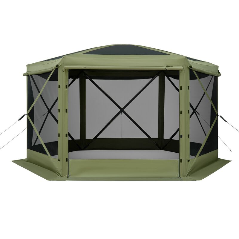Pop Up Gazebo Screen House with Carry Bag and Removable Canopy Top-Green image number 0