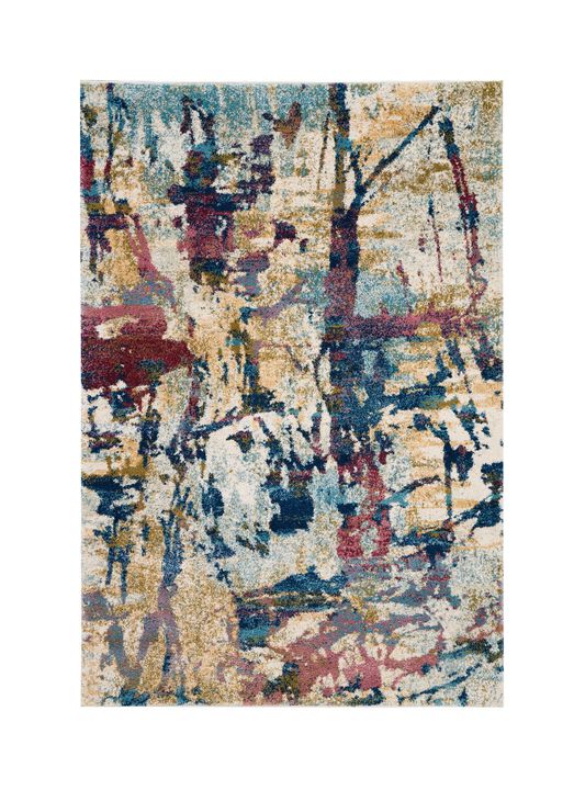 HomeRoots Abstract Distressed Area Rug