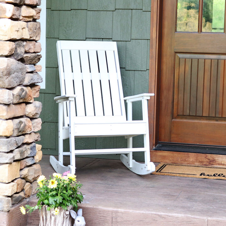 Sunnydaze Rustic Comfort All-Weather HDPE Outdoor Rocking Chair